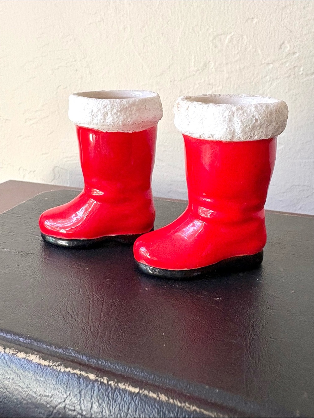 Vintage  Ceramic Mini Santa Claus boots Christmas decorations